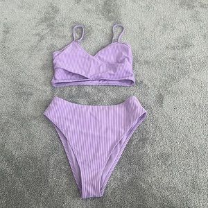 Purple 2 piece bathing suit